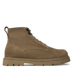 Trzewiki Birkenstock. Brązowe botki sznurowane Birkenstock, bez wzorów, bez obcasa, bez zapięcia. Za 899.99 zł.