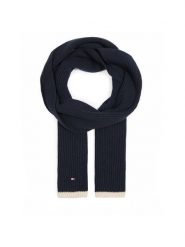 Tommy Hilfiger Szalik Block Flag Scarf AM0AM12061 Granatowy. Niebieskie szaliki Tommy Hilfiger, bez wzorów, z materiału. Za 329.99 zł.