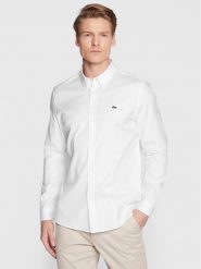 Lacoste Koszula CH1843 Biały Slim Fit. Białe koszule LACOSTE, m, bez wzorów, z bawełny, bez kołnierzyka, bez ramiączek. Za 379.99 zł.