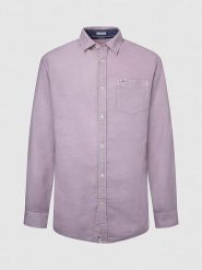 Pepe Jeans Koszula - Regular fit - w kolorze fioletowym rozmiar: L. Różowe koszule Pepe Jeans, l, bez wzorów, z jeansu, bez kołnierzyka, bez ramiączek. Za 206.95 zł.