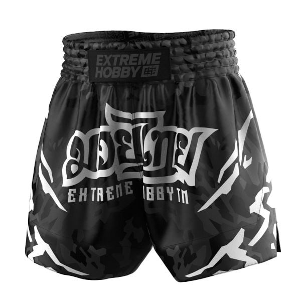 Spodenki Muay Thai męskie EXTREME HOBBY BLACK PANTHER. Białe szorty EXTREME HOBBY, m, bez wzorów, z poliesteru, sportowe. Za 199.00 zł.