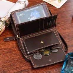 Ciemnobrązowy duży portfel skórzany męski skóra nubuk Beltimore vintage G71. Brązowe portfele bez wzorów, z nubiku. Za 64.90 zł.