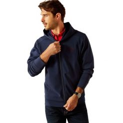 Bluza z kapturem z pełnym zamkiem błyskawicznym Ariat Antez. Niebieskie bluzy Ariat, bez wzorów, z dresówki, z kapturem. Za 481.00 zł.