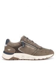 Mustang Sneakersy 4200-301 BIG Beżowy. Brązowe buty sportowe casual Mustang, bez wzorów, z materiału, bez zapięcia. Za 369.99 zł.