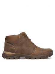 CAT Footwear Trzewiki Threshold Chukka P725956 Beżowy ciemny. Brązowe botki sznurowane CAT Footwear, bez wzorów, z nubiku, bez obcasa, bez zapięcia. Za 519.99 zł.