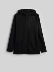 4F Bluza regular z kapturem męska - czarna XL. Czarne bluzy 4F, m, bez wzorów, z kapturem. Za 199.99 zł.