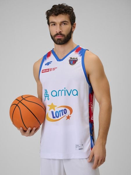 4F Koszulka meczowa replika domowa z sezonu 2025/26 męska 4F x Twarde Pierniki - biała XL. Białe bezrękawniki 4F, m, bez wzorów, z materiału, bez kołnierzyka, bez ramiączek. Za 219.99 zł.