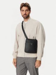 Guess Saszetka HMMISL P6423 Czarny. Czarne saszetki i nerki Guess, z aplikacjami, ze skóry. Za 291.99 zł.