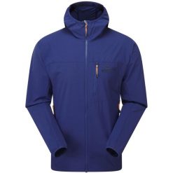 Kurtka softshell męska Echo Hooded. Niebieskie kurtki MOUNTAIN EQUIPMENT, m, bez wzorów, z materiału, bez kaptura. Za 676.25 zł.