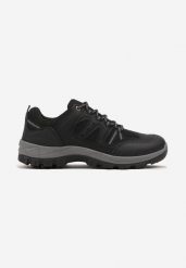 Czarne Płaskie Buty Trekkingowe z Geometrycznym Wzorem i Sznurowaniem Saiva. Czarne buty trekkingowe Born2be, bez wzorów, z jeansu, bez zapięcia. W wyprzedaży za 101.99 zł.