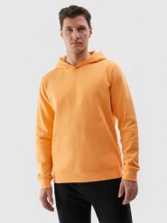 4F Bluza dresowa nierozpinana z kapturem męska - pomarańczowa XL. Brązowe bluzy 4F, m, bez wzorów, z bawełny, z kapturem. W wyprzedaży za 119.99 zł.