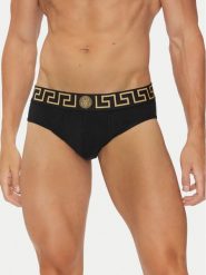 Versace Slipy AU10027 1A10011 Czarny. Czarne slipki VERSACE, m, bez wzorów, z bawełny. Za 169.99 zł.