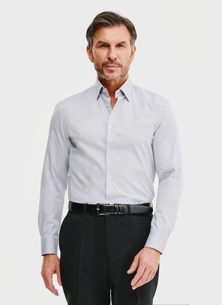 PAKO LORENTE – Gładka koszula męska w kolorze szarym. Szare koszule Pako Lorente, m, bez wzorów, z bawełny, bez kołnierzyka, bez ramiączek. Za 149.99 zł.