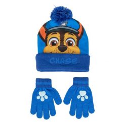 Czapki i rękawiczki The Paw Patrol. Niebieskie rękawiczki Paw Patrol, bez wzorów, z poliesteru. Za 62.10 zł.