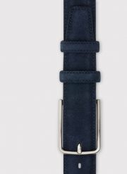 PAKO LORENTE - Zamszowy pasek męski w kolorze granatowym. Niebieskie paski Pako Lorente, bez wzorów, z zamszu. Za 149.99 zł.