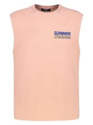 Sublevel Top w kolorze brzoskwiniowym rozmiar: XL. Pomarańczowe bezrękawniki Sublevel, xl, bez wzorów, z bawełny, bez kołnierzyka, bez ramiączek. Za 70.08 zł.