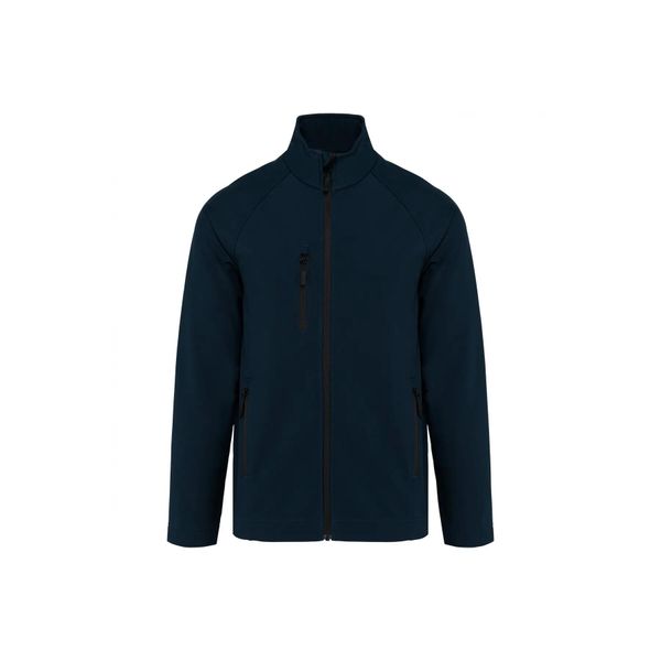 Ekologiczna 3-warstwowa kurtka Kariban Softshell. Niebieskie kurtki KARIBAN, m, bez wzorów, z poliesteru, bez kaptura. Za 166.00 zł.