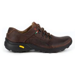 Olivier Męskie buty trekkingowe 296GT brązowe. Brązowe trekkingi bez wzorów, ze skóry, bez zapięcia. Za 319.69 zł.