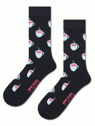 Happy Socks Skarpety "Hot Cup" w kolorze czarno-błękitnym rozmiar: 41-46. Czarne skarpety Happy Socks, bez wzorów, prążkowane. Za 29.95 zł.