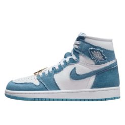 Air Jordan 1 High OG Denim. Niebieskie buty sportowe casual Jordan, bez wzorów, z denimu, bez zapięcia. W wyprzedaży za 1,855.58 zł.