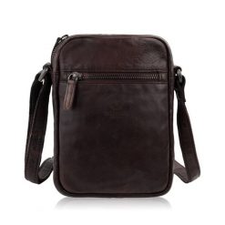 Saszetka męska skórzana brązowa na ramię washed leather Paolo Peruzzi SL-03-CSBR. Brązowe torby na ramię bez wzorów, z jeansu, na ramię, małe, bez dodatków. Za 189.99 zł.