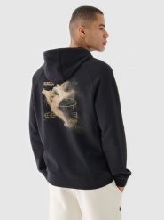 4F Bluza dresowa nierozpinana z kapturem męska - czarna S. Czarne bluzy 4F, m, bez wzorów, z bawełny, z kapturem. W wyprzedaży za 59.99 zł.