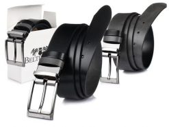 Beltimore pasek męski skórzany dwustronny czarno-szary W11 : Kolory - czarny, Rozmiar pasków - r.90-105 cm. Czarne paski bez wzorów, ze skóry, wizytowe. Za 59.90 zł.