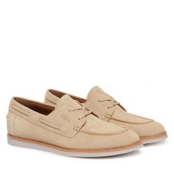 Półbuty Guess. Brązowe eleganckie półbuty Guess, z aplikacjami, bez obcasa, bez zapięcia. Za 639.99 zł.