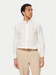 Tommy Hilfiger Koszula MW0MW39271 Biały Slim Fit. Białe koszule Tommy Hilfiger, l, bez wzorów, ze lnu, bez kołnierzyka, bez ramiączek. Za 489.99 zł.