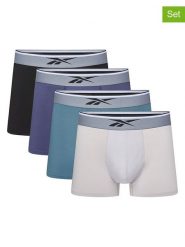 Reebok Bokserki (4 pary) "Delmar" w kolorze szaro-czarno-fioletowym rozmiar: L. Czarne bokserki Reebok, l, bez wzorów. Za 85.45 zł.