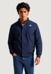 Kurtka anorak Mężczyzna K-WAY Arsene Warm Micro Canvas. Niebieskie kurtki K-Way, m, bez wzorów, z materiału, bez kaptura. Za 945.85 zł.