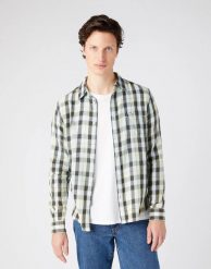 WRANGLER SHACKET MĘSKA KOSZULA W KRATĘ DŁUGI RĘKAW 112146099. Koszule Wrangler, m, bez wzorów, bez kołnierzyka, bez ramiączek. Za 129.99 zł.