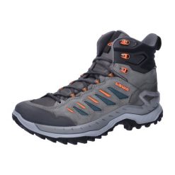 Buty trekkingowe męskie Lowa Innovo Mid Gtx. Niebieskie buty trekkingowe Lowa, bez wzorów, z materiału, za kostkę, bez zapięcia. Za 906.00 zł.