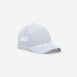 Czapka z daszkiem fitness. Brązowe czapki z daszkiem DOMYOS, bez wzorów, z materiału. Za 39.99 zł.