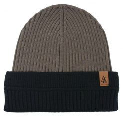 Jesienno-Zimowa Czapka (beanie) – Alties - Beżowa z Czernią. Brązowe czapki zimowe Alties, bez wzorów, z dzianiny. Za 59.00 zł.