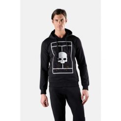 Bluza tenisowa męska Hydrogen Court Hoodie. Czarne bluzy HYDROGEN, l, bez wzorów, z bawełny, z kapturem. Za 550.00 zł.