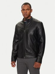 Sisley Kurtka z imitacji skóry 2KLSSN036 Czarny Slim Fit. Czarne kurtki Sisley, m, bez wzorów, ze skóry, bez kaptura. Za 309.99 zł.