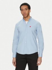 HUGO Koszula Evito 50479302 Błękitny Slim Fit. Niebieskie koszule Hugo, m, bez wzorów, z bawełny, bez kołnierzyka, bez ramiączek. Za 289.99 zł.