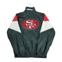 Second life - Kurtka Starter San Francisco 49ers - Stan bardzo dobry. Czarne kurtki Starter, l, bez wzorów, z materiału, bez kaptura. Za 524.48 zł.