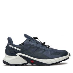 Buty do biegania Salomon. Niebieskie buty do biegania Salomon, bez wzorów, z gore-texu, bez zapięcia, do biegania, gore-tex. Za 539.99 zł.