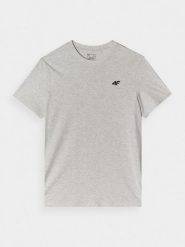 4F T-shirt regular gładki męski - szary XL. Szare t-shirty 4F, m, bez wzorów, z bawełny, bez kołnierzyka, bez ramiączek. Za 49.99 zł.