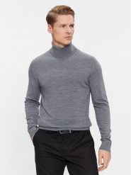 Calvin Klein Golf Superior K10K110420 Szary Slim Fit. Szare golfy CALVIN KLEIN, m, bez wzorów, z wełny, bez kołnierzyka, bez ramiączek. Za 329.99 zł.
