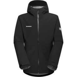 Kurtka przeciwdeszczowa męska Mammut Linard Guide HS Hooded Jacket. Czarne kurtki Mammut, l, bez wzorów, z materiału, bez kaptura. Za 1,161.80 zł.