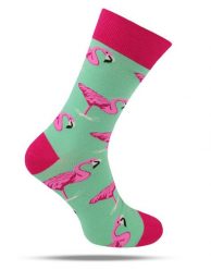Tematyczne Skarpetki Bawełniane - Różowe Flamingi. Czerwone skarpety His Story, bez wzorów, z bawełny. Za 34.99 zł.