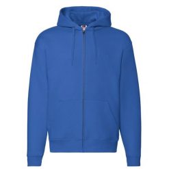 Kurtka Z Kapturem Premium Dla Dorosłych Unisex. Niebieskie kurtki Fruit of the Loom, l, bez wzorów, z kapturem. Za 167.99 zł.