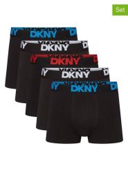 DKNY Bokserki (5 par) w kolorze czarnym rozmiar: XL. Czarne bokserki DKNY, xl, bez wzorów. Za 118.28 zł.