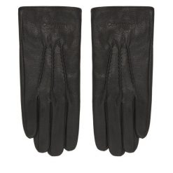 Rękawiczki Męskie Calvin Klein. Czarne rękawiczki CALVIN KLEIN, bez wzorów. Za 349.99 zł.