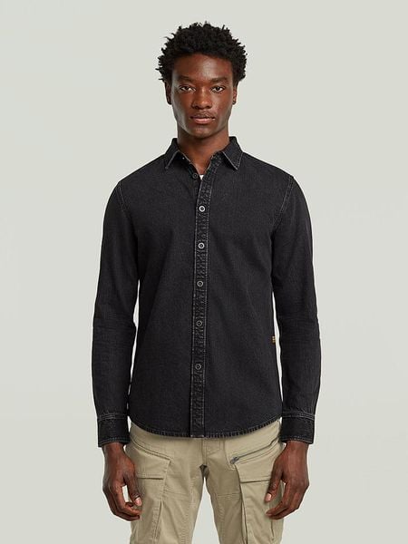 G-Star Koszula dżinsowa - Slim fit - w kolorze antracytowym rozmiar: S. Czarne koszule G-Star, s, bez wzorów, z bawełny, bez kołnierzyka, bez ramiączek. Za 184.95 zł.