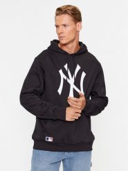 New Era Bluza Nos MLB Neyyan 60416747 Czarny Regular Fit. Czarne bluzy New Era, m, bez wzorów, z bawełny, bez kaptura. Za 339.99 zł.