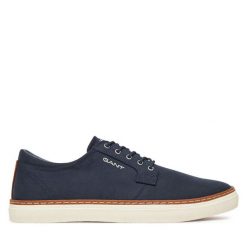 Półbuty Gant. Niebieskie eleganckie półbuty GANT, bez wzorów, bez obcasa, bez zapięcia. Za 379.99 zł.
